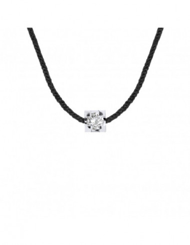 Necklace Link Cord Diamant 0.030 CTS Serk Claw...