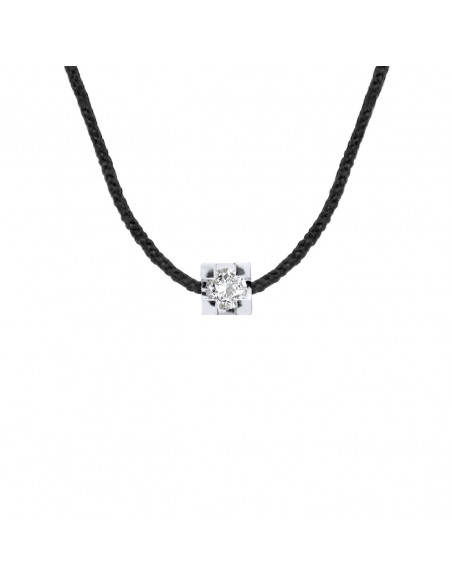 Necklace Link Cord Diamant 0.030 CTS Serk Claw - Silver 925 - Venice