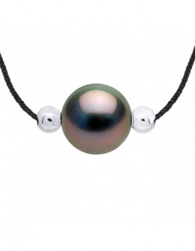 Necklaces Links Cord Tahiti Round Pearl 8-9 mm...