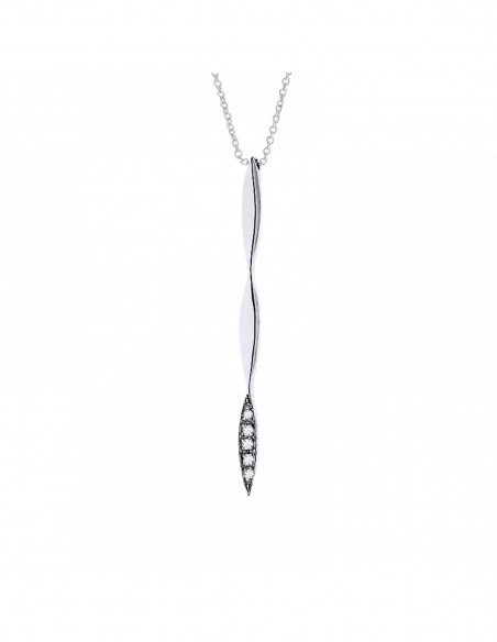 Diamond Necklace 0.020 CTS - Venetian Chain - Silver 925 - Levanto