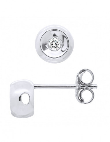 Diamond Solitar Earrings Serti Clos - 0.060 CTS...