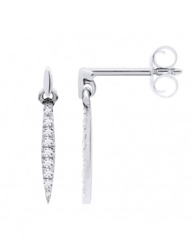 Boucles d'Oreilles Diamants 0.070 Cts - Argent...