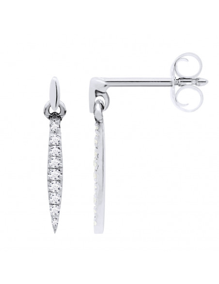 Boucles d'Oreilles Diamants 0.070 Cts - Argent 925 - ALERIA