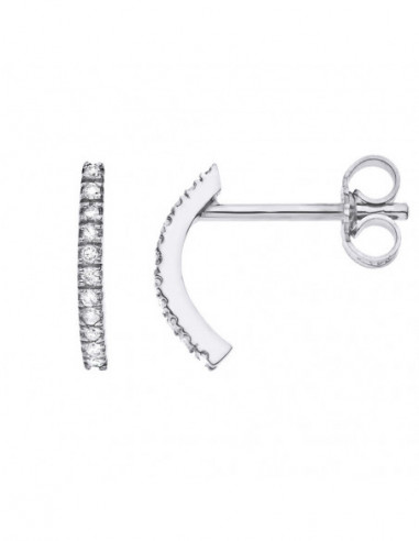 Diamond Earrings 0.090 CTS - Silver 925 -...