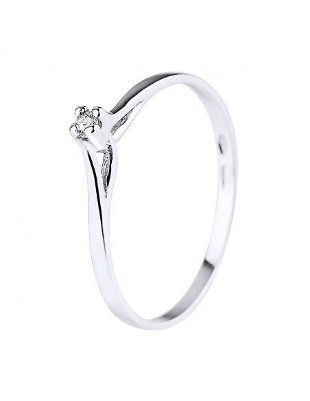 Diamond Solitaire Ring 0.030 CTS - Silver 925 - Mallorca