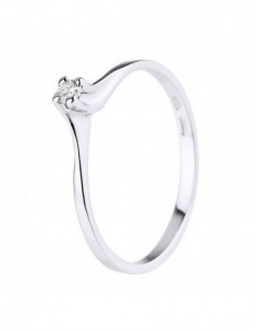 Solitaire Ring Diamond 0.060 CTS - Silver 925 - Milano