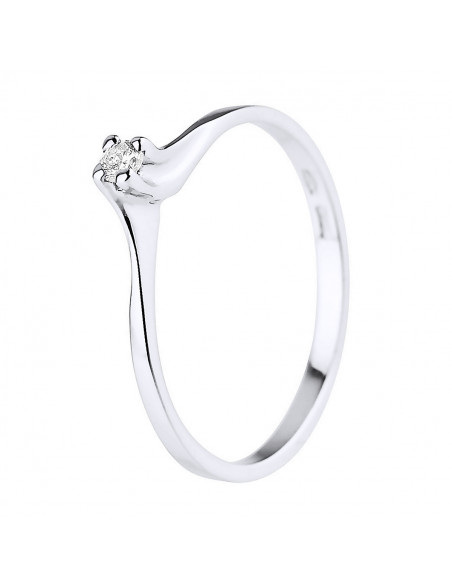 Solitaire Ring Diamond 0.060 CTS - Silver 925 - Milano