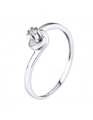 Bague Solitaire Diamant 0.040 Cts - Argent 925 - CAPRI