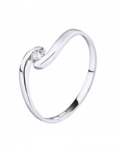 Solitaire Ring Diamond 0.080 CTS - Silver 925 - Bilbao