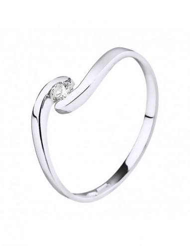 Bague Solitaire Diamant 0.080 Cts - Argent 925 - BILBAO