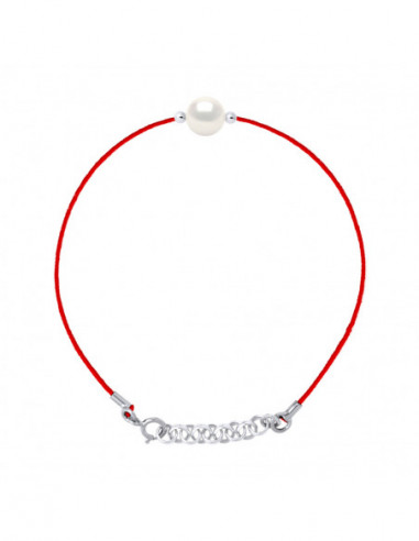 Bracelet Link Cord Round Bead 9-10 mm - Silver...