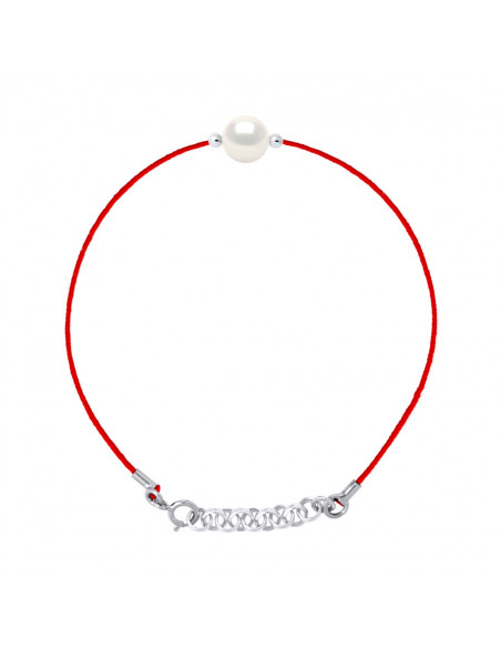 Bracelet Link Cord Round Bead 9-10 mm - Silver 925 - Junot