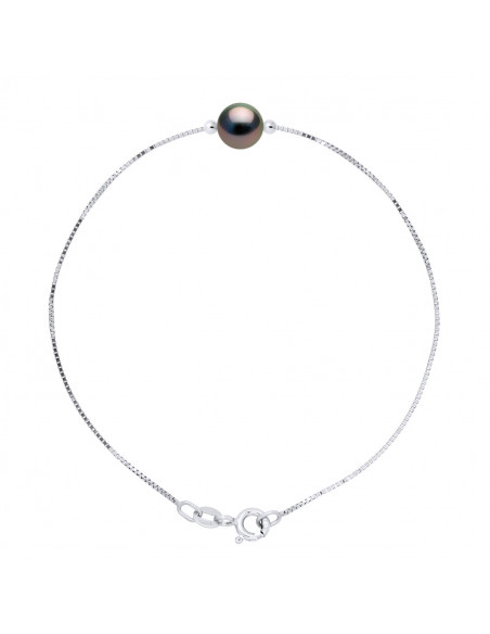 Round Tahitian Pearl Bracelets - Sizes from 8 to 11 mm - Venetian Chain - Silver 925 - Ramatoa