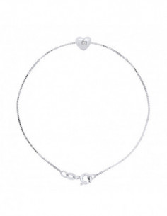 Diamond Bracelet 0.030 CTS Sertif Heart - Venetian Chain...