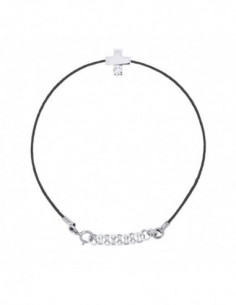 Bracelets Liens Cordons Diamants 0.050 Cts Serti Croix -...