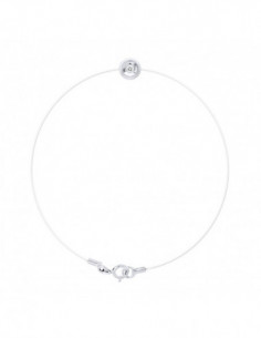 Transparent Nylon Bracelet Diamond 0.030 CTS Serti Clos -...