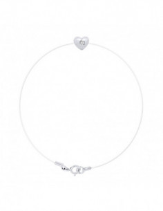 Transparent Nylon Bracelet Diamond 0.030 CTS Sertif Heart...