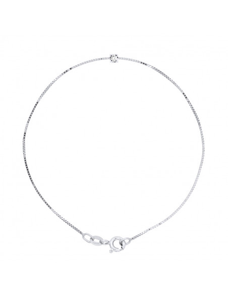 Bracelet Diamant 0.030 Cts Serti Griffe - Chaîne Vénitienne - Argent 925 - FIRENZE