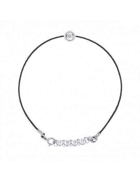 Bracelets Links Diamond Cords 0.050 CTS Serti Clos - Silver 925 - San Remo