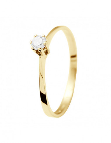 Bague Solitaire Prestige Diamant Classique - 0.010 Carats - Or 375 - MONTAIGNE