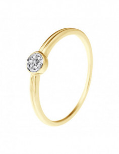 Solitary Ring Fancy Diamonds 0.040 CTS - Gold 375 - Colmar