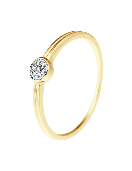 Bague Solitaire Fantaisie Diamants 0,040 Cts - Or 375 - COLMAR