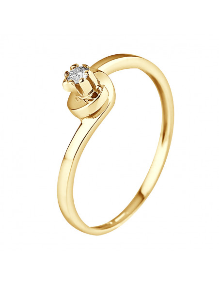 Classic Diamond Solitaire Ring - 0.040 carats - Gold 375 - Delft