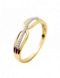 Fancy Ring Fancy Diamonds 0.030 CTS - Gold 375 - Vichy