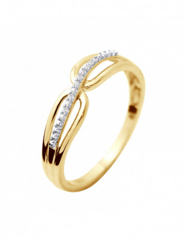 Fancy Ring Fancy Diamonds 0.030 CTS - Gold 375...