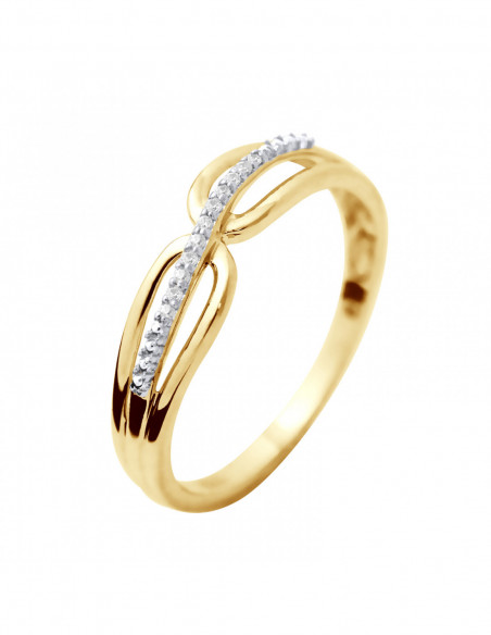 Fancy Ring Fancy Diamonds 0.030 CTS - Gold 375 - Vichy
