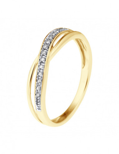 Alliance Diamant Croisée - 0.035 Carats - Or 375 - VENISE