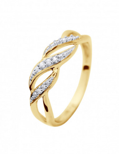 Fancy Ring Fancy Diamonds 0.040 CTS - Gold 375...