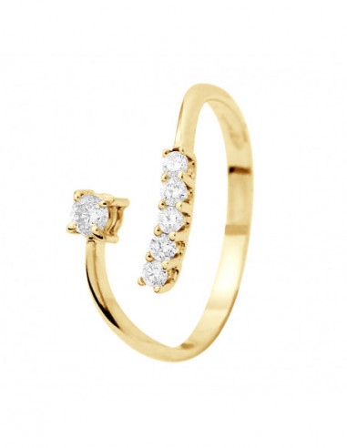 Bague Fantaisie Diamants 0,15 Cts - Or 375 - AUSTIN