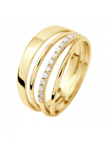 Bague Prestige Fantaisie Diamants 0,140 Cts - Or 375 - CARMEL