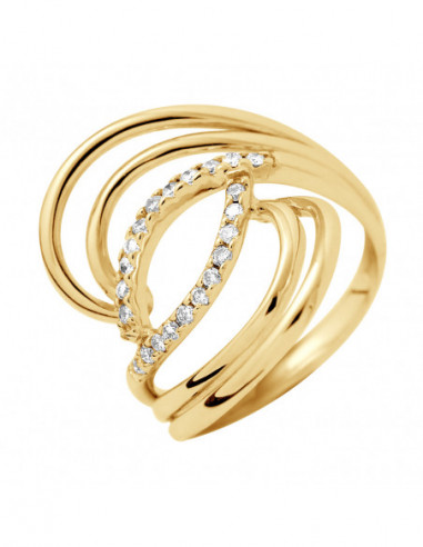 Bague Prestige Fantaisie Diamants 0,20 Cts - Or...