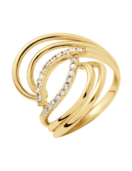 Bague Prestige Fantaisie Diamants 0,20 Cts - Or 375 - DUBLIN