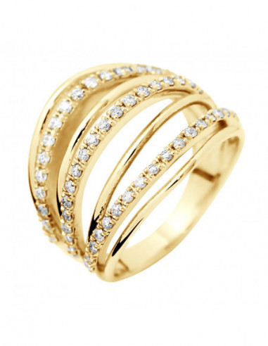 Bague Prestige Fantaisie Diamants 0,60 Cts - Or...