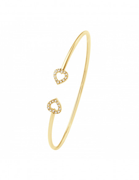 Heart Diamond Heart Bracelet 0.120 Carats - Gold 375 - Geneva