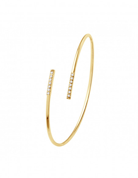 Bracelet Jonc Diamants 0.160 Carats - Or 375 - LAUSANNE