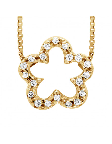 Prestige Necklace Jewelry Diamonds 0.080 Carats - Gold 375 - Bruges