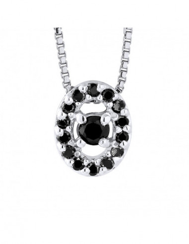 Collier Prestige Joaillerie Diamants Noirs  0.110 Carats - Or 375 - OSLO