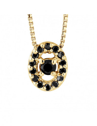 Collier Prestige Joaillerie Diamants Noirs  0.110 Carats - Or 375 - OSLO