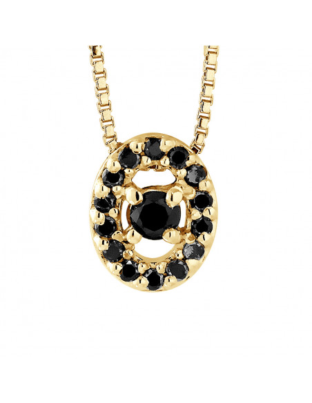 Prestige Necklace Jewelry Black Diamonds 0.110 Carats - Gold 375 - Oslo