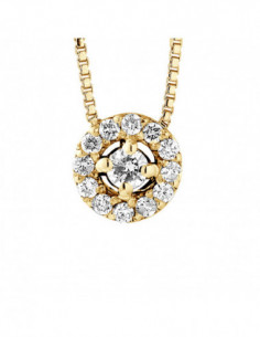 Prestige Necklace Jewelry Diamonds 0.130 Carats - Gold...