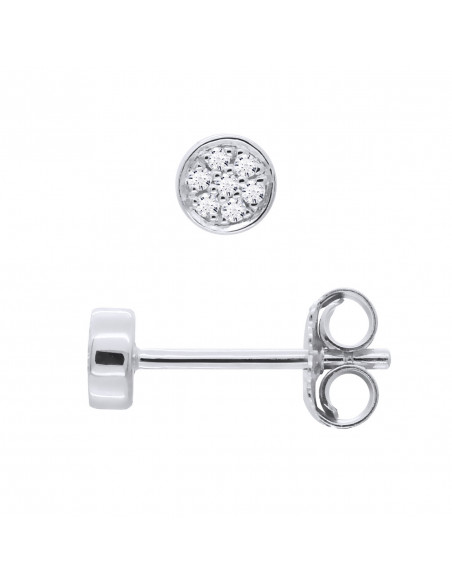 Boucles d'Oreilles Diamants 0,010 Carats - Illusion 0.20 Carats - Or 375 - VENISE