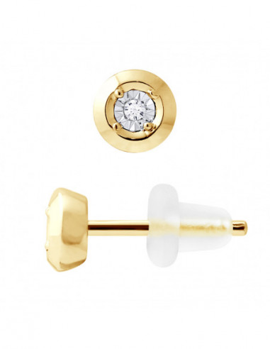 0.020ct Diamond Earrings - Illusion 0.50 Carats...