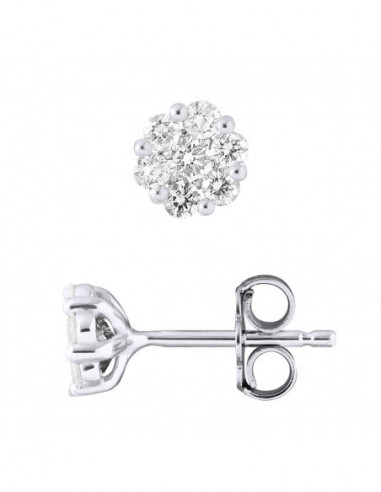 Boucles d'Oreilles Prestige Diamants 0,56 Carats - Illusion 1 Carat - Or 375 - SUSSEX