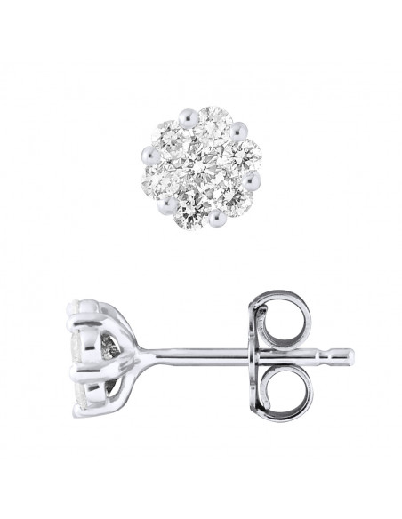 Diamond Prestige Earrings 0.56 carats - Illusion 1 Carat - Gold 375 - Sussex