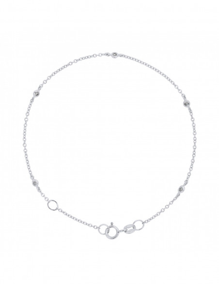 Alternated Diamond Bracelet 0.050 Carats - Forçat String - Gold 375 - Budapest