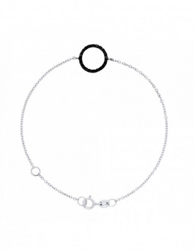 Bracelet Cercle Diamants Noirs 0.20 Carats -...